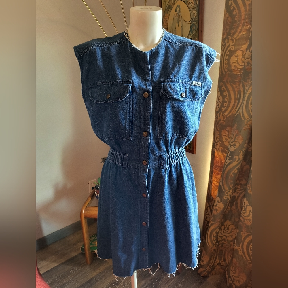 Vintage Bill Blass Denim Dress Sleeveless